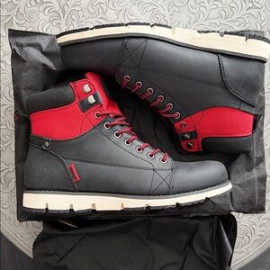 Stylish Black and Red Men's leather boots
